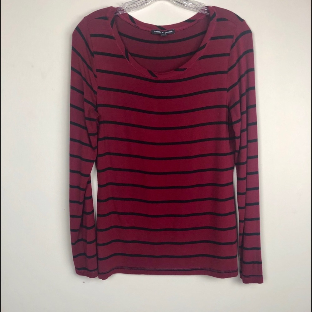 Cable + Gauge striped shirt M burgundy